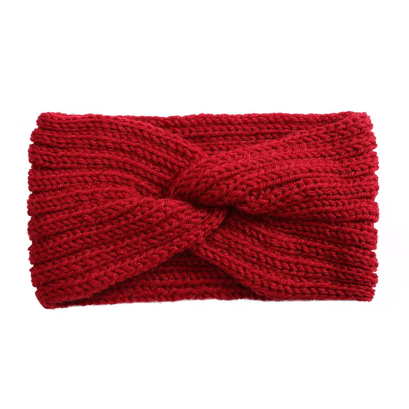 Wool Knitted Knot Cross Headband for Women Autumn Winter Bow Elastic Hairbands Girls Hair Accessories Headwear Hair Bands New - NamafadStore