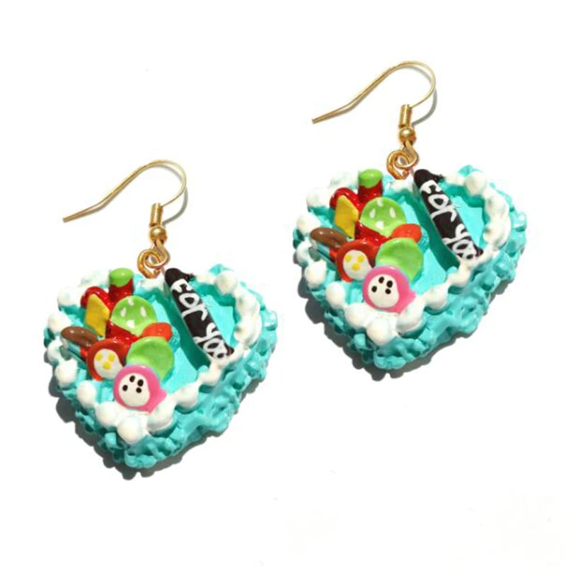 Earring For Women Resin Drop Custom Made Handmade Cute Girls Sweet Gift Cookies Macaron Cake Food Donuts