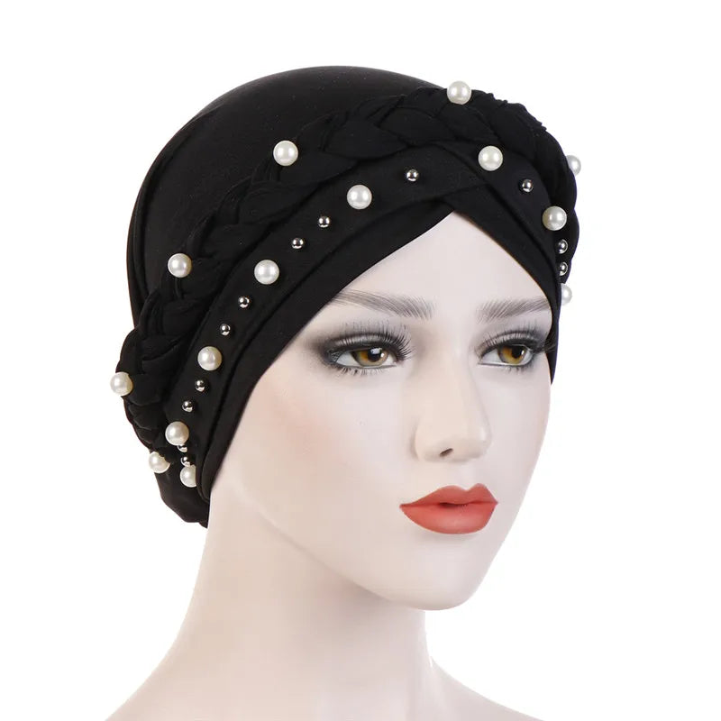 Head Scarf for muslim women Two-color cotton braid turban bonnet hijab Caps Inner hijabs femme musulman arab wrap turbantes - NamafadStore