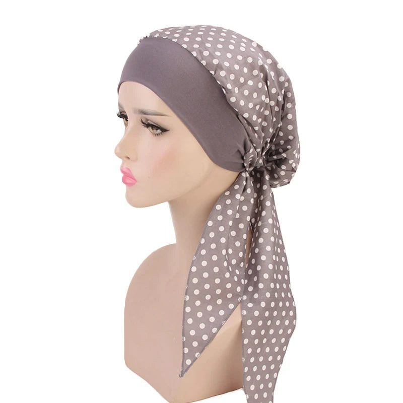 New fashion printed flowers women inner hijabs caps muslim head scarf turban bonnet ready to wear ladies wrap under hijab cap - NamafadStore