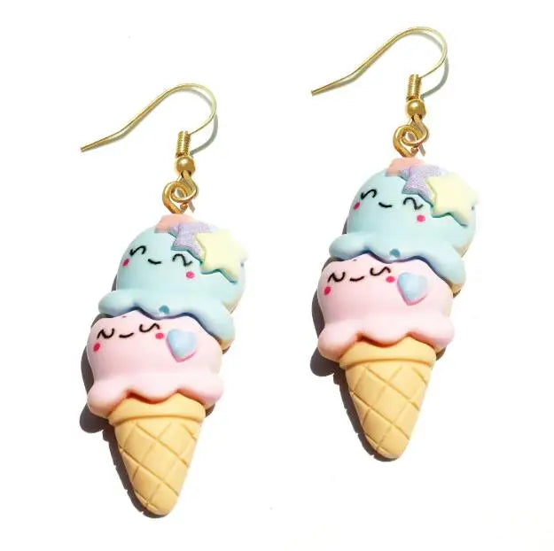 Earring For Women Resin Drop Custom Made Handmade Cute Girls Gift Eardrop Eardrop Popcorn Chocolate Fries Ice Cream