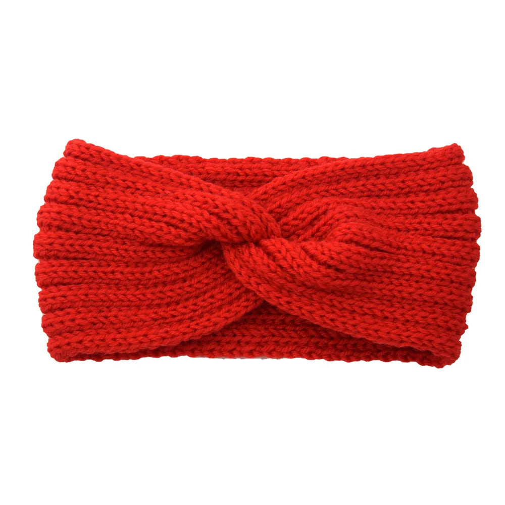 Wool Knitted Knot Cross Headband for Women Autumn Winter Bow Elastic Hairbands Girls Hair Accessories Headwear Hair Bands New - NamafadStore