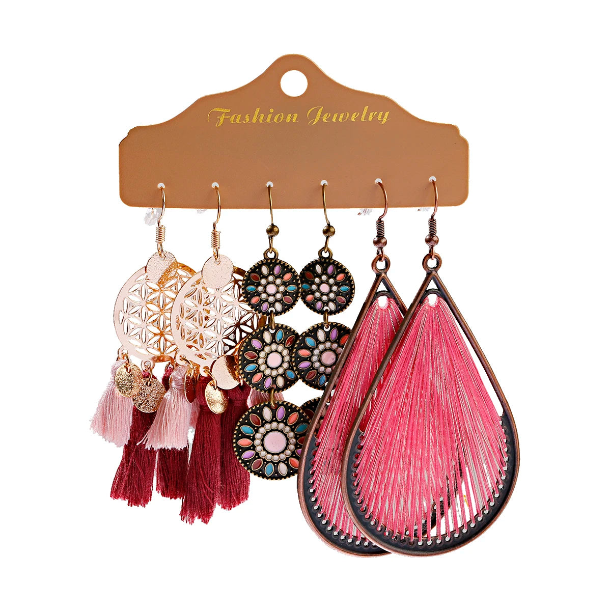 Boho Ethnic Dangle/Round Earrings For Women Vintage Fashion 2024 Earrings Sets Pendientes Earring Unusual Pendant Jewelry Female