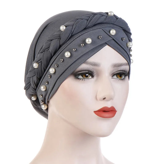 Head Scarf for Muslim Women Solid Cotton Turban Bonnet Hijab Caps White Pearl Inner Hijabs Femme Musulman Arab Wrap Turbantes - NamafadStore
