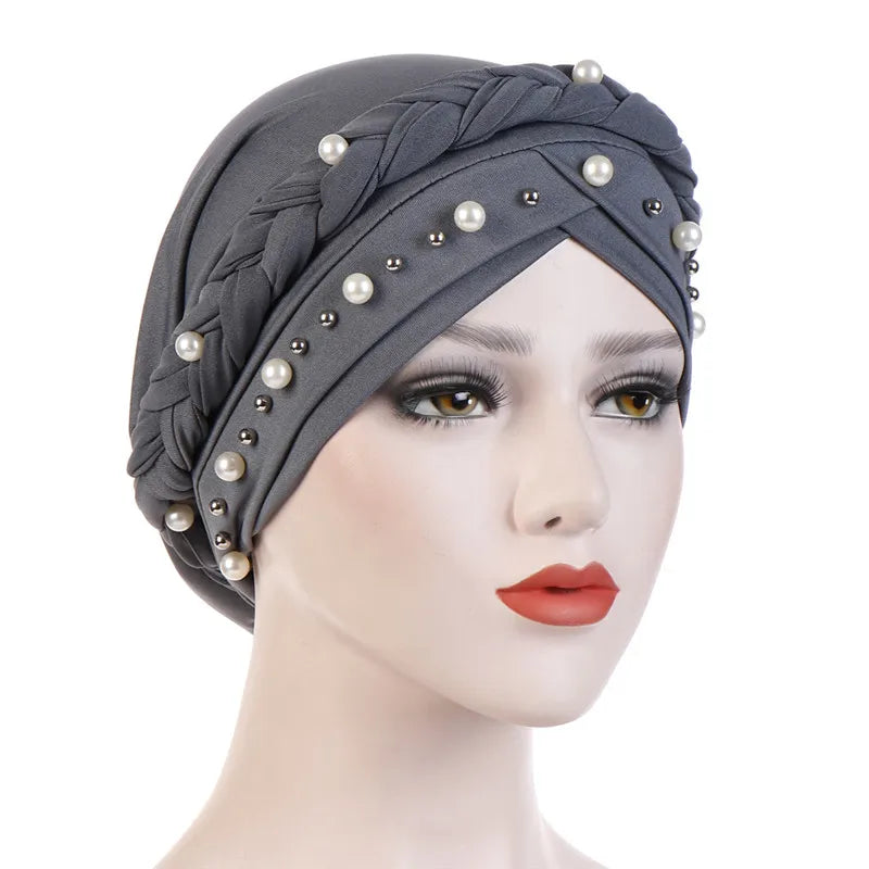Head Scarf for muslim women Two-color cotton braid turban bonnet hijab Caps Inner hijabs femme musulman arab wrap turbantes - NamafadStore