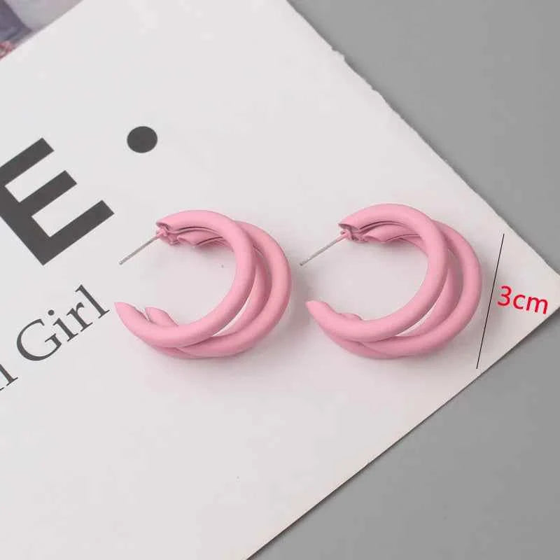 Pink Color Dangle Earrings for Women Korean Fashion Flower Long Hanging Earrings Butterfly Heart Pendants Twist Drop Earrings