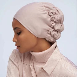 2021 New Crinkle Soft Stretchy Africa Hijab Caps Muslim Wrap Head Turban India Hat Flowers Headtie Chemo Bonnet Ready To Wear - NamafadStore