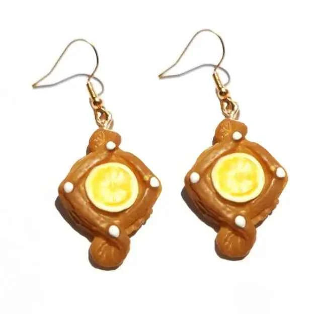 Earring For Women Resin Drop Custom Made Cute Girls Eardrop Funny Bread Baguette Pie Cookies Gift Handmade