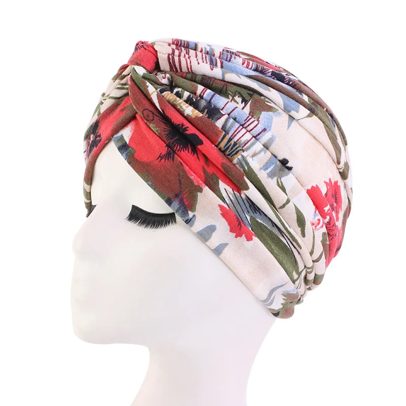 2021 New Crinkle Soft Stretchy Africa Hijab Caps Muslim Wrap Head Turban India Hat Flowers Headtie Chemo Bonnet Ready To Wear - NamafadStore