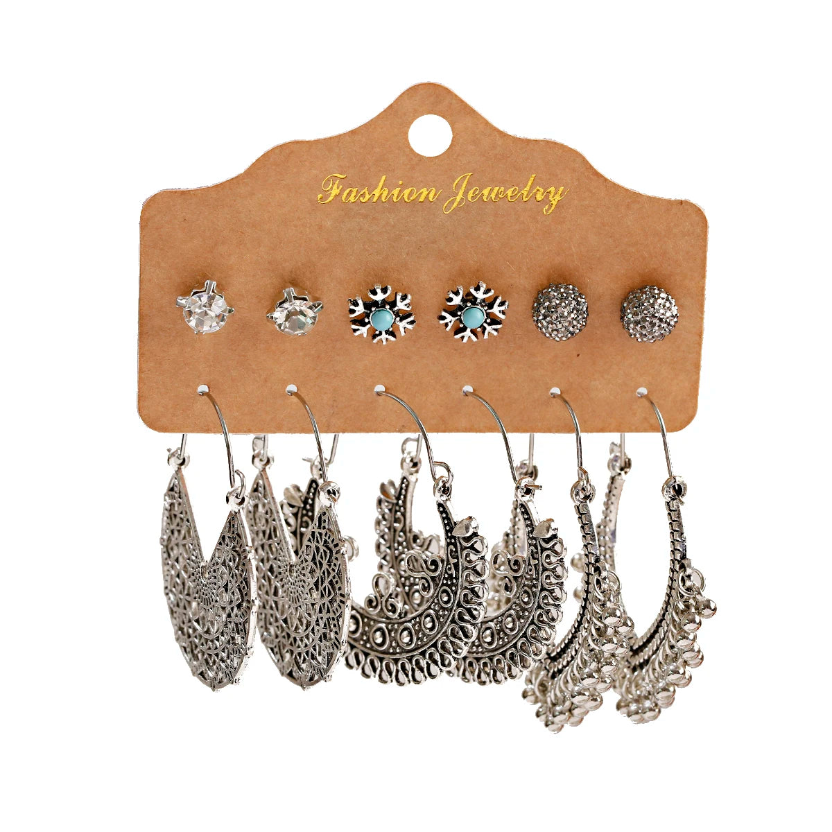 Boho Ethnic Dangle/Round Earrings For Women Vintage Fashion 2024 Earrings Sets Pendientes Earring Unusual Pendant Jewelry Female