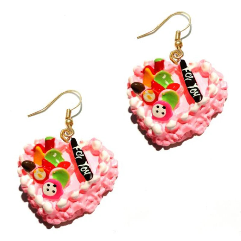 Earring For Women Resin Drop Custom Made Handmade Cute Girls Sweet Gift Cookies Macaron Cake Food Donuts