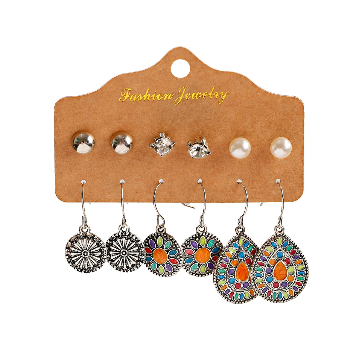Boho Ethnic Dangle/Round Earrings For Women Vintage Fashion 2024 Earrings Sets Pendientes Earring Unusual Pendant Jewelry Female