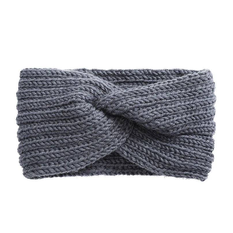 Wool Knitted Knot Cross Headband for Women Autumn Winter Bow Elastic Hairbands Girls Hair Accessories Headwear Hair Bands New - NamafadStore