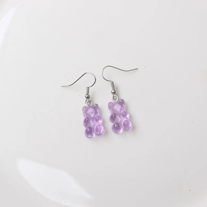 Cute Acrylic Pendants Hook Earrings Sequins Beer Bottle Women Dangle Earrings Korean Fashion Bear Small Earrings pendientes