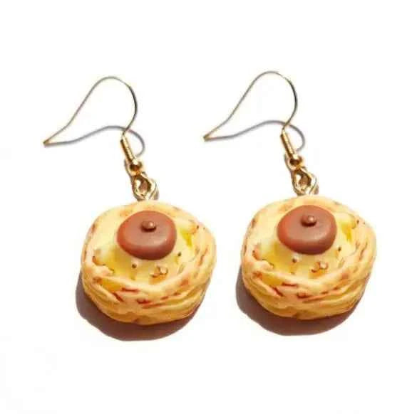 Earring For Women Resin Drop Custom Made Cute Girls Eardrop Funny Bread Baguette Pie Cookies Gift Handmade