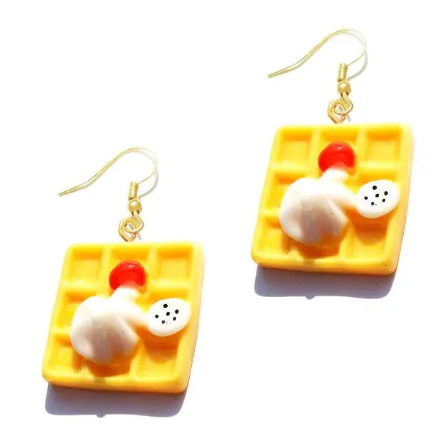Earring For Women Resin Drop Custom Made Cute Girls Eardrop Funny Bread Baguette Pie Cookies Gift Handmade