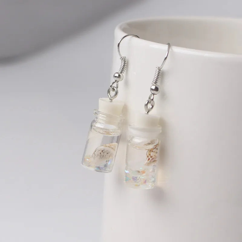 Cute Acrylic Pendants Hook Earrings Sequins Beer Bottle Women Dangle Earrings Korean Fashion Bear Small Earrings pendientes