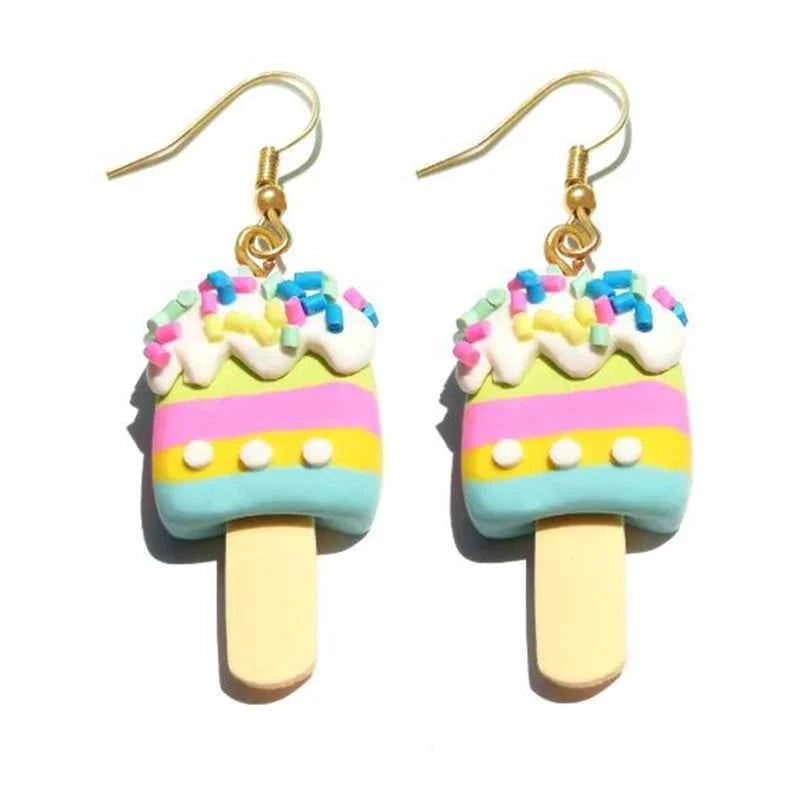 Women Earring Resin Drop Funny Custom Cute Girls Gift Eardrop Kids Food Cookies Ice Cream Bread Avocado Popcorn Chocolate
