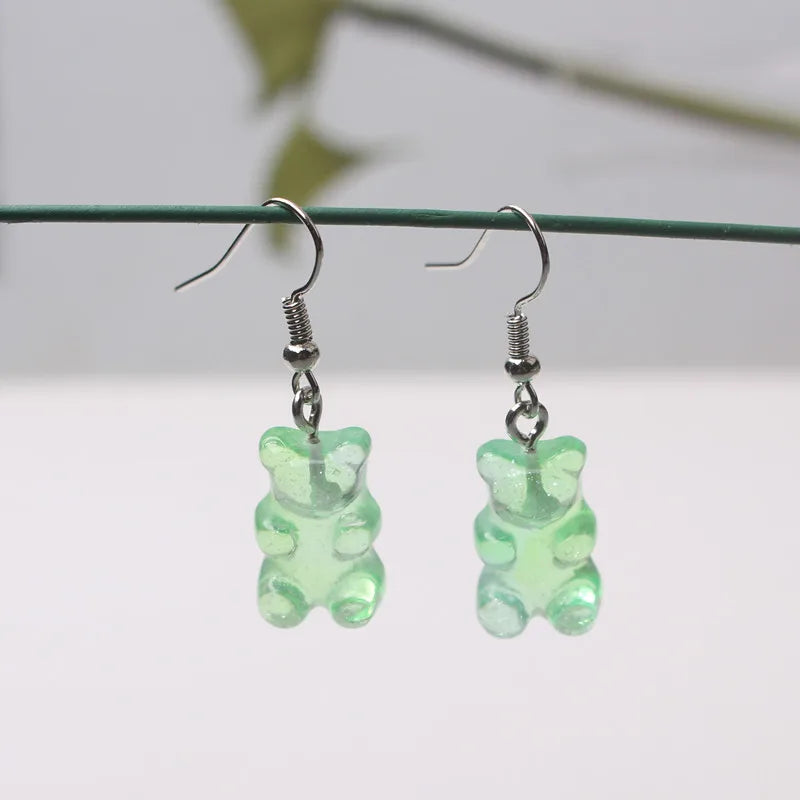 Cute Acrylic Pendants Hook Earrings Sequins Beer Bottle Women Dangle Earrings Korean Fashion Bear Small Earrings pendientes