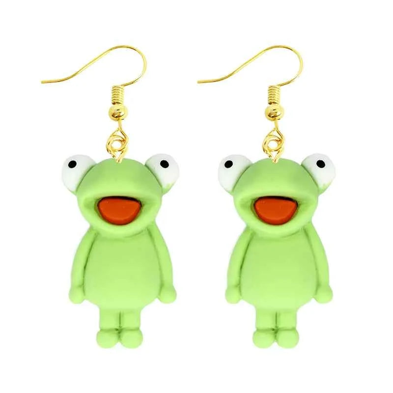 Women Earring Resin Drop Funny Custom Cute Girls Gift Eardrop Kids Animal Duck Frog Rabbit Owl Cub Gummy Flamingo
