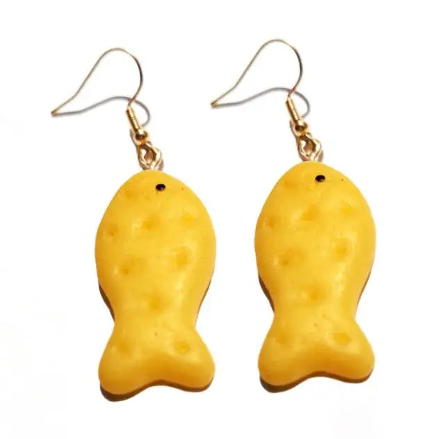 Earring For Women Resin Drop Custom Made Cute Girls Eardrop Funny Bread Baguette Pie Cookies Gift Handmade