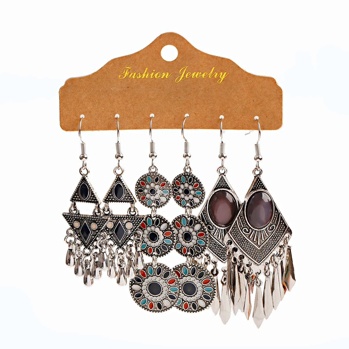 Boho Ethnic Dangle/Round Earrings For Women Vintage Fashion 2024 Earrings Sets Pendientes Earring Unusual Pendant Jewelry Female
