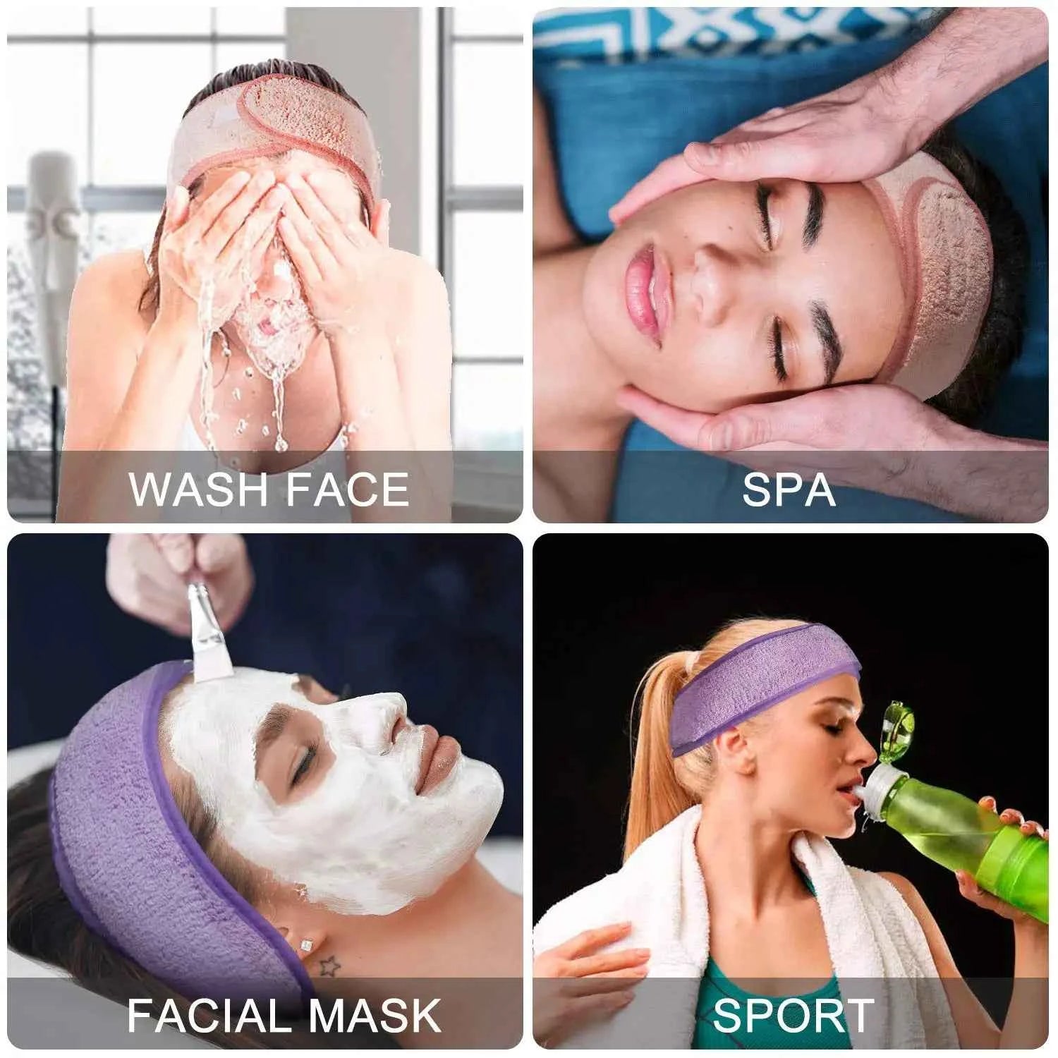 Perm Facial Headband Make Up Wrap Head Cloth Headband Adjustable Towel for Face Washing,absorb water hairdresser styling tools