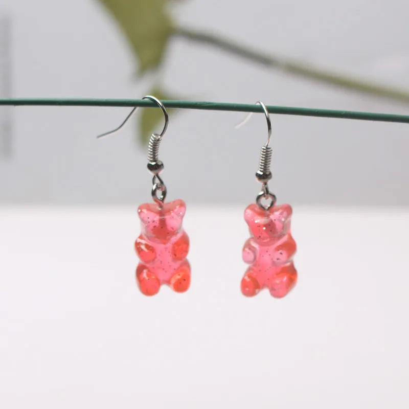 Cute Acrylic Pendants Hook Earrings Sequins Beer Bottle Women Dangle Earrings Korean Fashion Bear Small Earrings pendientes