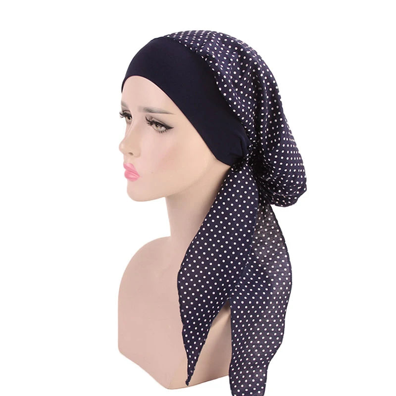 New fashion printed flowers women inner hijabs caps muslim head scarf turban bonnet ready to wear ladies wrap under hijab cap - NamafadStore