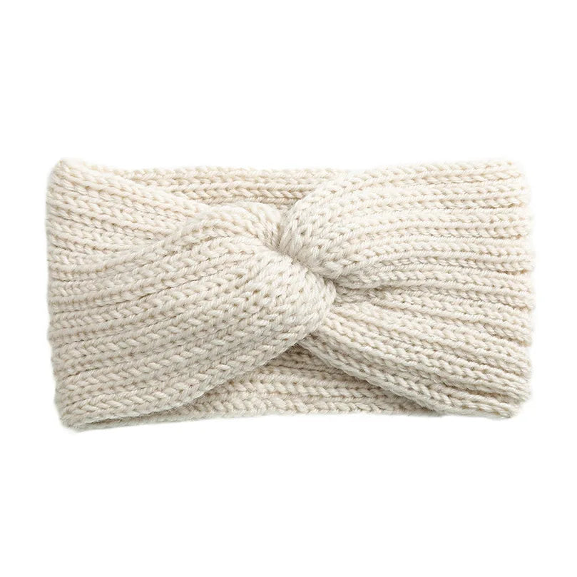 Wool Knitted Knot Cross Headband for Women Autumn Winter Bow Elastic Hairbands Girls Hair Accessories Headwear Hair Bands New - NamafadStore