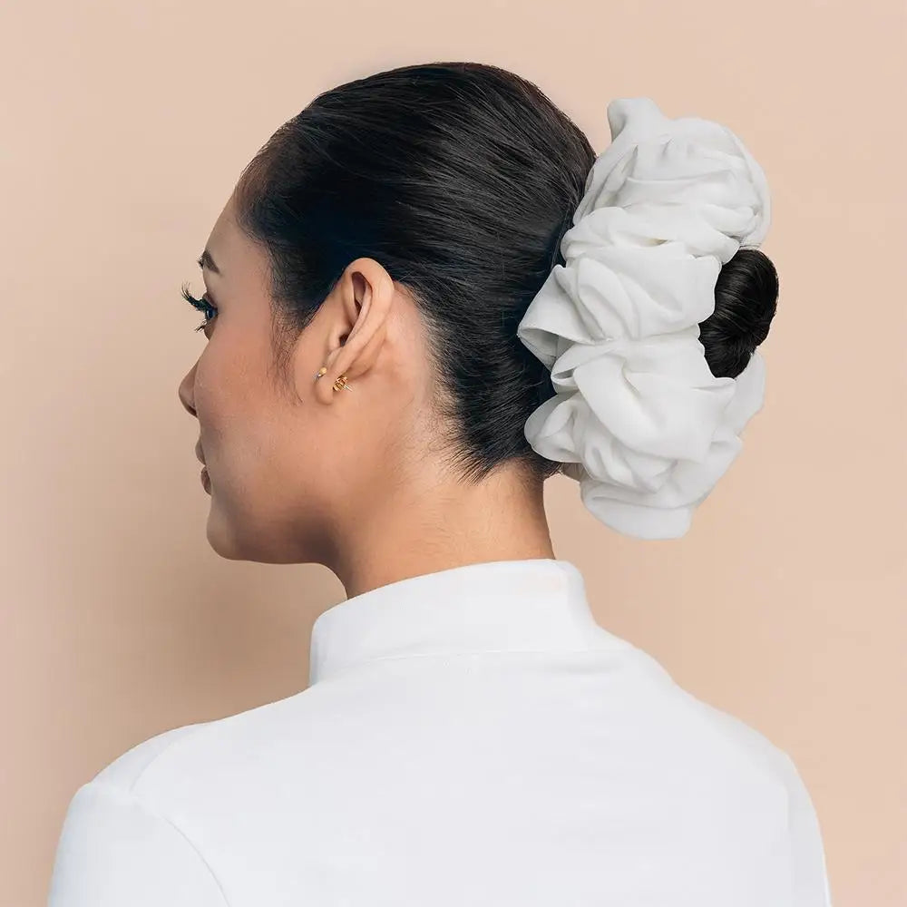 Large stretchy no-slip Hijab volumizers Chiffon hair volumizing scrunchies women hair ties muslim rubbler band hair accessories - NamafadStore