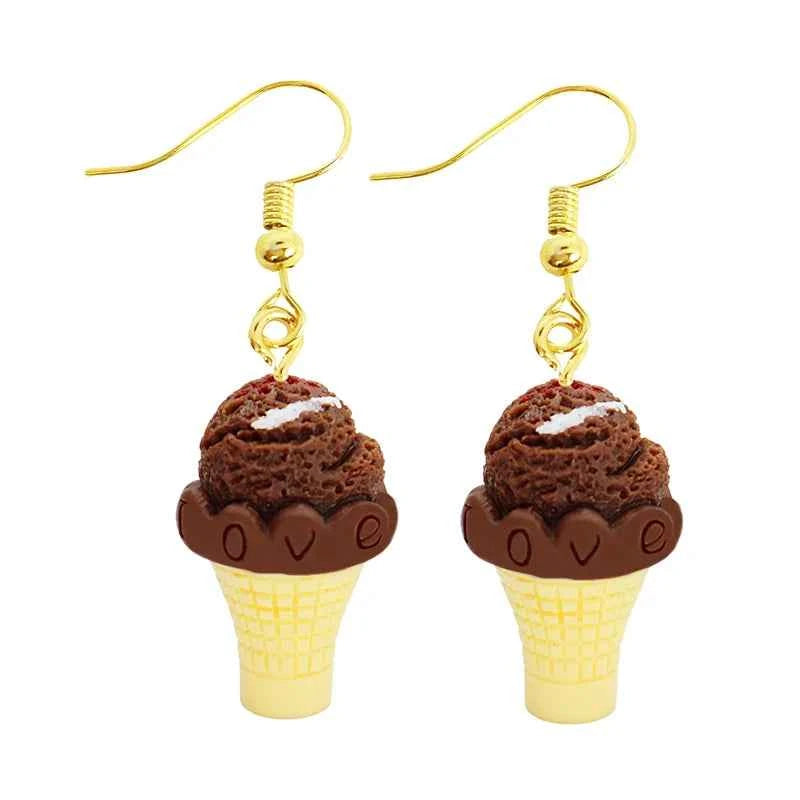 Women Earring Resin Drop Funny Custom Cute Girls Gift Eardrop Kids Food Cookies Ice Cream Bread Avocado Popcorn Chocolate