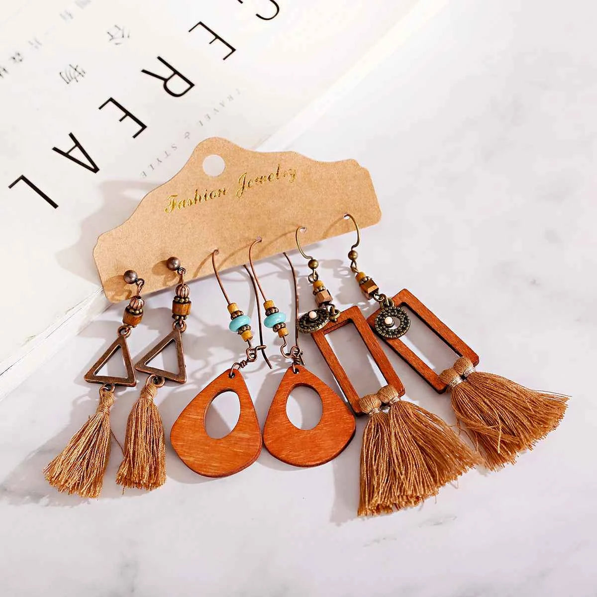 Boho Ethnic Dangle/Round Earrings For Women Vintage Fashion 2024 Earrings Sets Pendientes Earring Unusual Pendant Jewelry Female