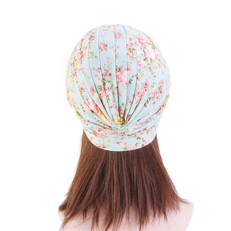 2021 New Crinkle Soft Stretchy Africa Hijab Caps Muslim Wrap Head Turban India Hat Flowers Headtie Chemo Bonnet Ready To Wear - NamafadStore