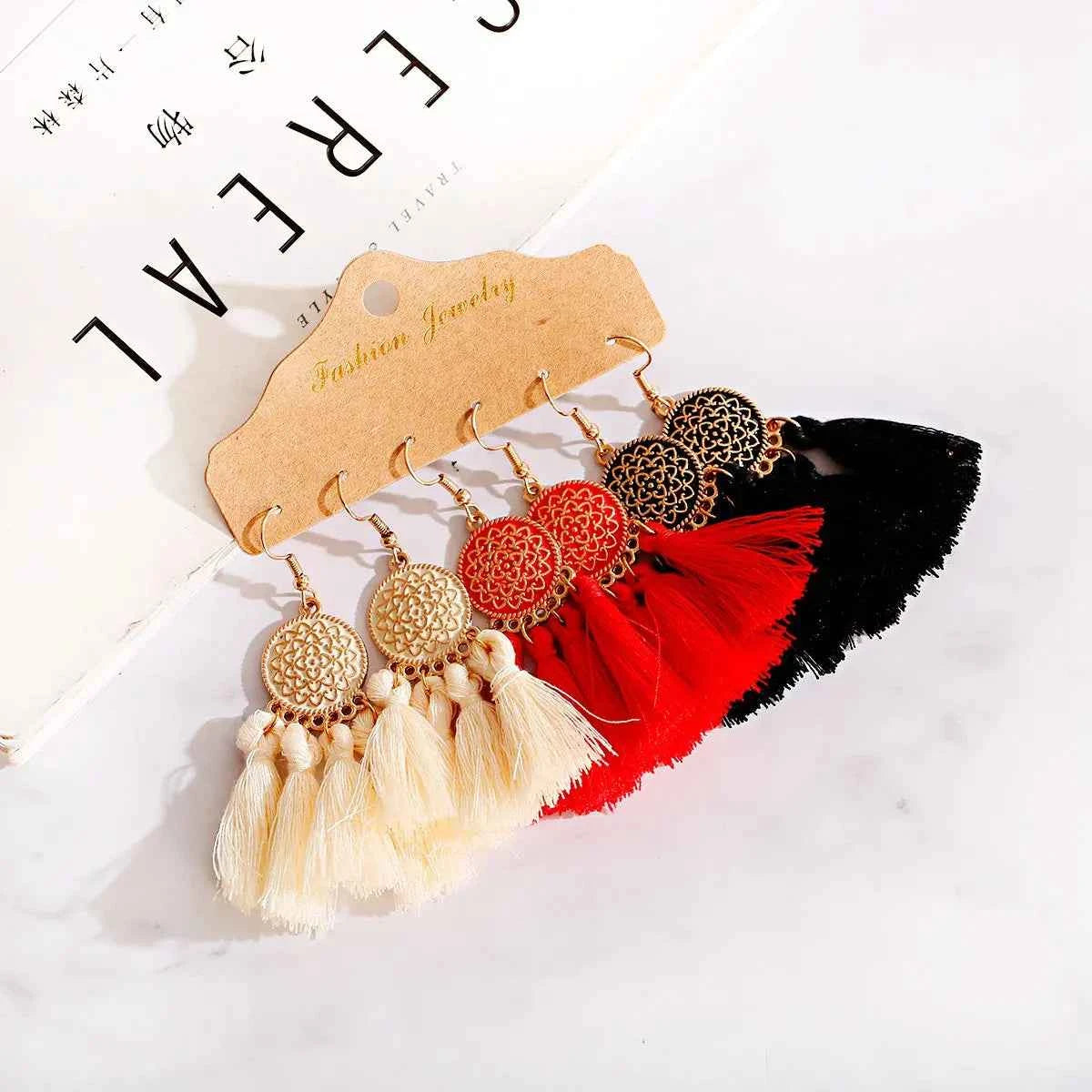 Boho Ethnic Dangle/Round Earrings For Women Vintage Fashion 2024 Earrings Sets Pendientes Earring Unusual Pendant Jewelry Female