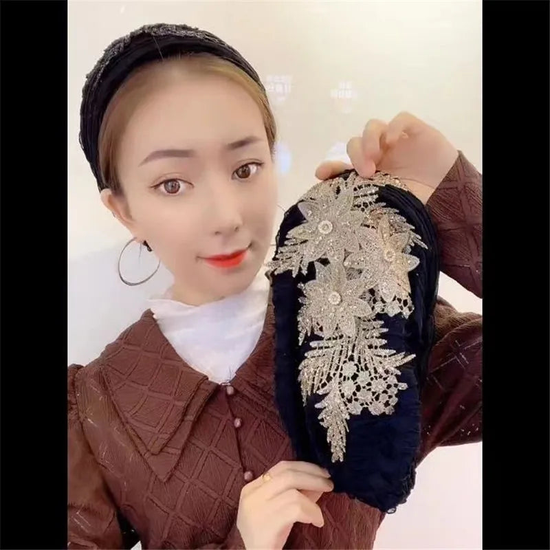 Fashion Flower Women's Turban Cap Female Hair Bands Bonnets Ready to Wear Muslim Headscarf Outfit Headwear Accessories - NamafadStore