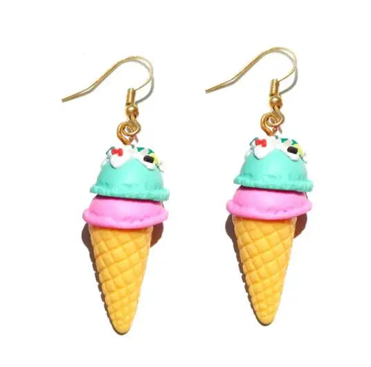 Earring For Women Resin Drop Custom Made Handmade Cute Girls Gift Eardrop Eardrop Popcorn Chocolate Fries Ice Cream