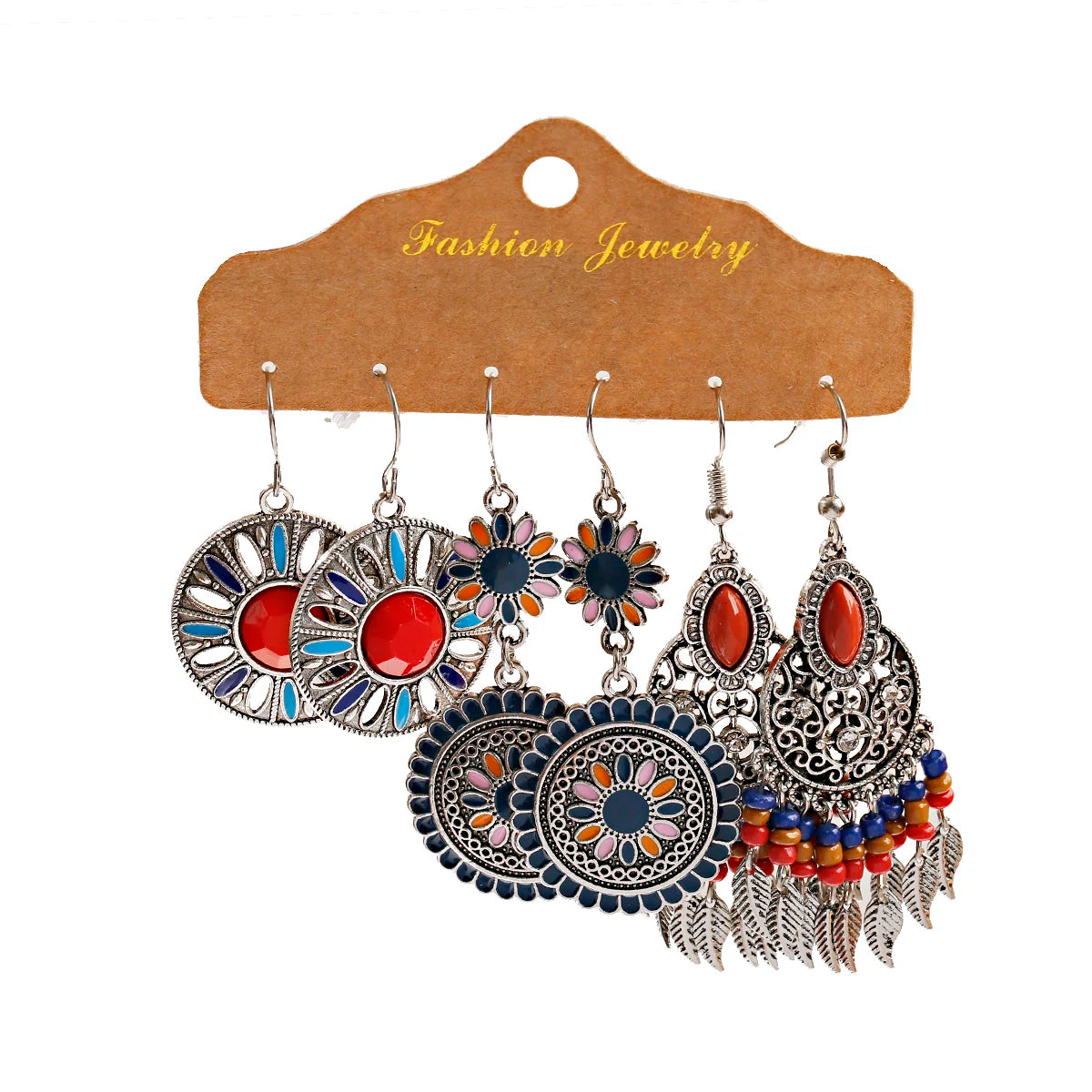 Boho Ethnic Dangle/Round Earrings For Women Vintage Fashion 2024 Earrings Sets Pendientes Earring Unusual Pendant Jewelry Female