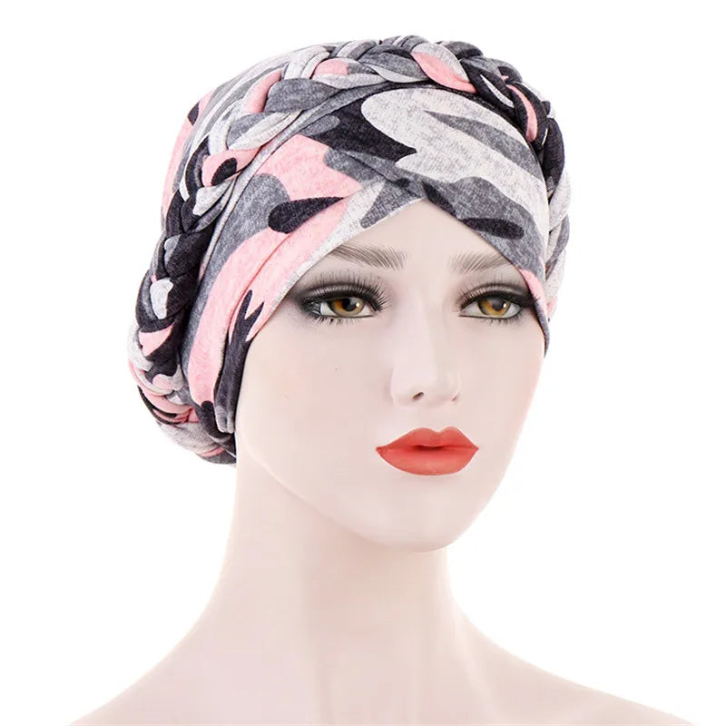 Head Scarf for muslim women Two-color cotton braid turban bonnet hijab Caps Inner hijabs femme musulman arab wrap turbantes - NamafadStore