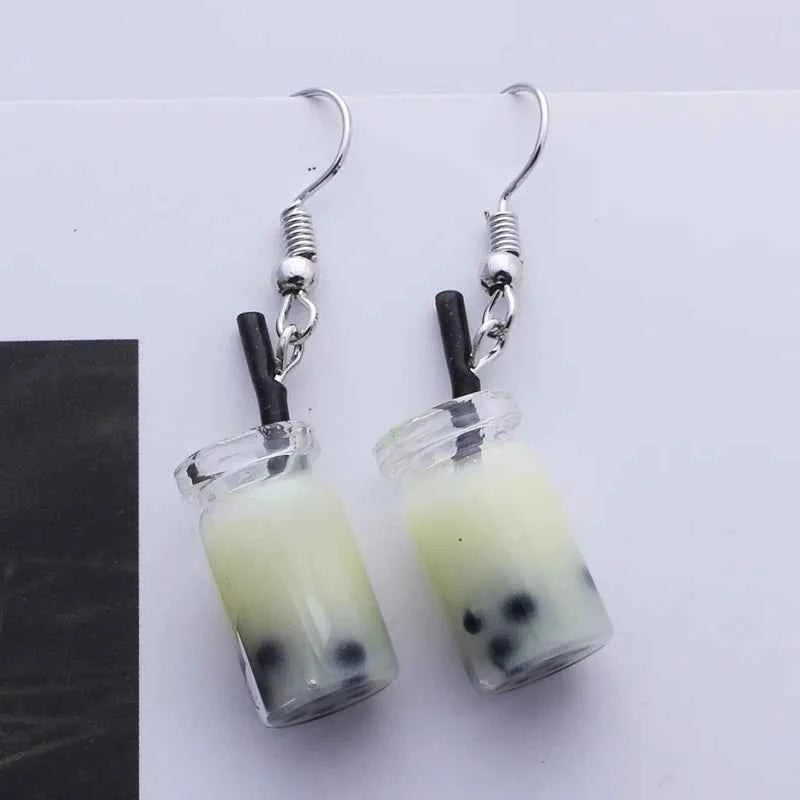 Cute Acrylic Pendants Hook Earrings Sequins Beer Bottle Women Dangle Earrings Korean Fashion Bear Small Earrings pendientes