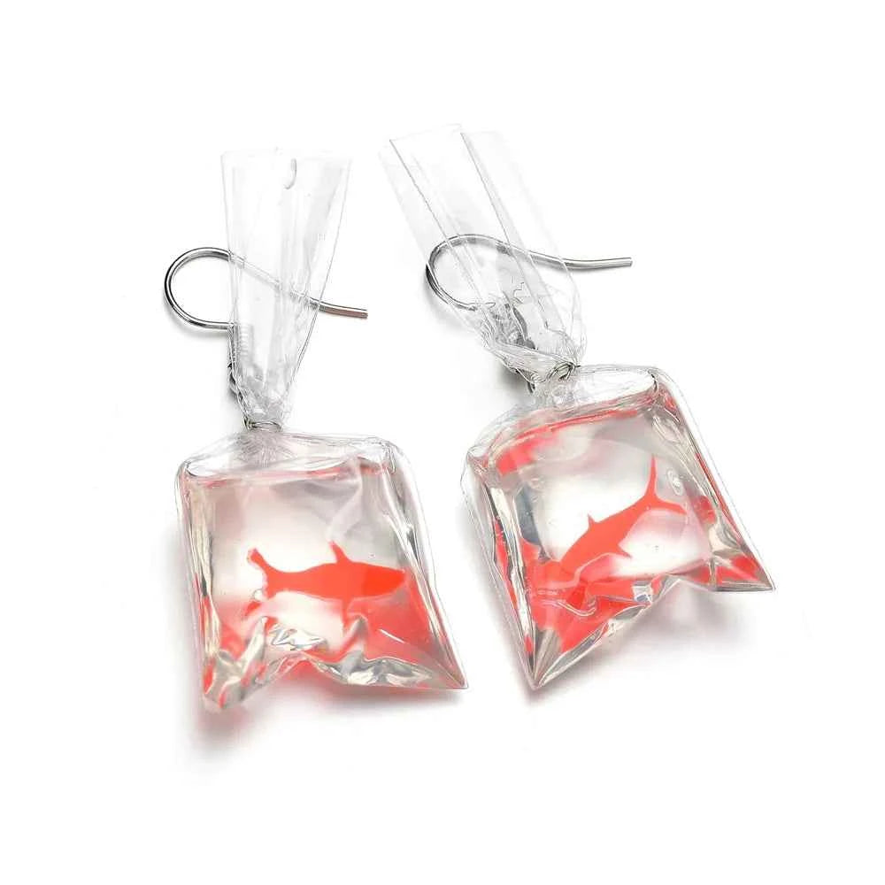 RMM Women Creative interesting Goldfish Earrings Personality Handmade Koi Fish  Female ear accessories