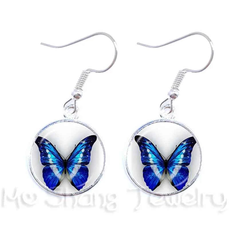 New Arrival 16mm Cabochon Glass Stone Buttons Cabochon Insect Butterfly For Drop Earrings For Women Best Gift For Her