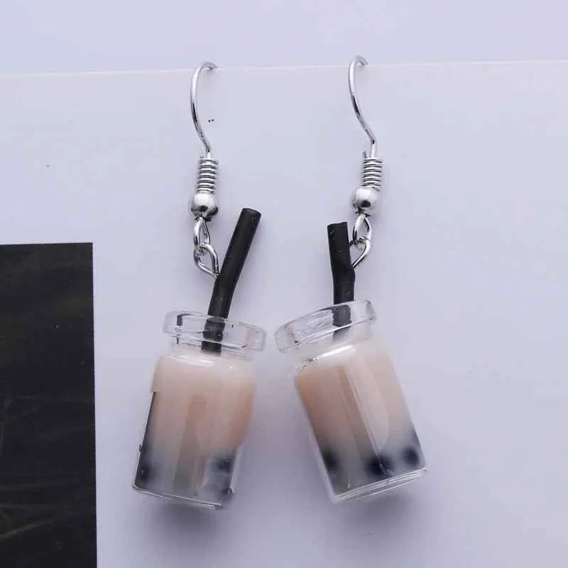 Cute Acrylic Pendants Hook Earrings Sequins Beer Bottle Women Dangle Earrings Korean Fashion Bear Small Earrings pendientes