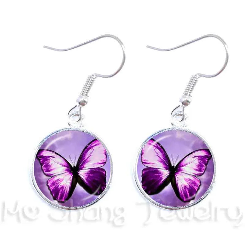 New Arrival 16mm Cabochon Glass Stone Buttons Cabochon Insect Butterfly For Drop Earrings For Women Best Gift For Her