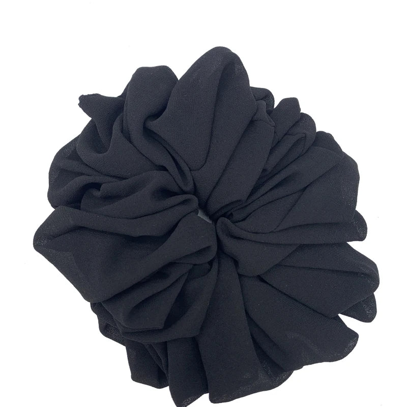 Large stretchy no-slip Hijab volumizers Chiffon hair volumizing scrunchies women hair ties muslim rubbler band hair accessories - NamafadStore