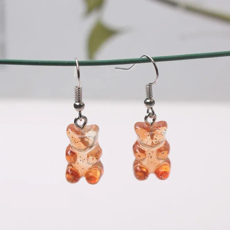 Cute Acrylic Pendants Hook Earrings Sequins Beer Bottle Women Dangle Earrings Korean Fashion Bear Small Earrings pendientes