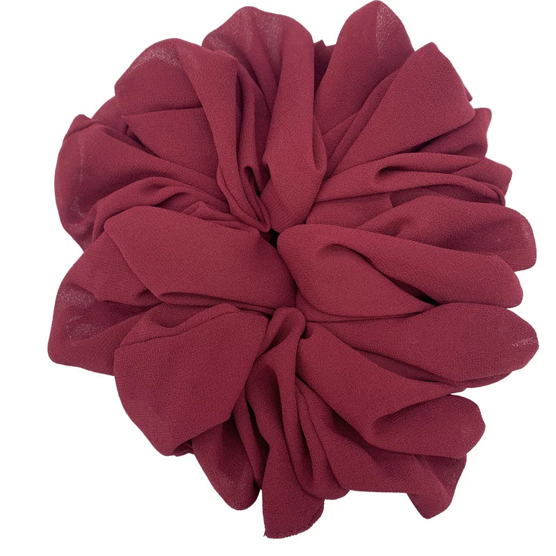 Large stretchy no-slip Hijab volumizers Chiffon hair volumizing scrunchies women hair ties muslim rubbler band hair accessories - NamafadStore
