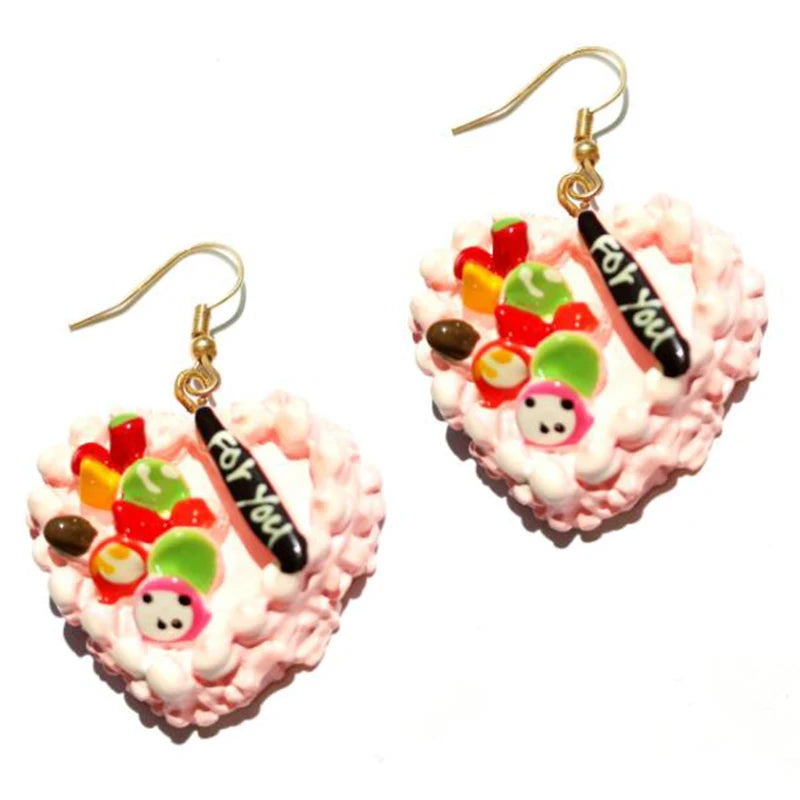 Earring For Women Resin Drop Custom Made Handmade Cute Girls Sweet Gift Cookies Macaron Cake Food Donuts