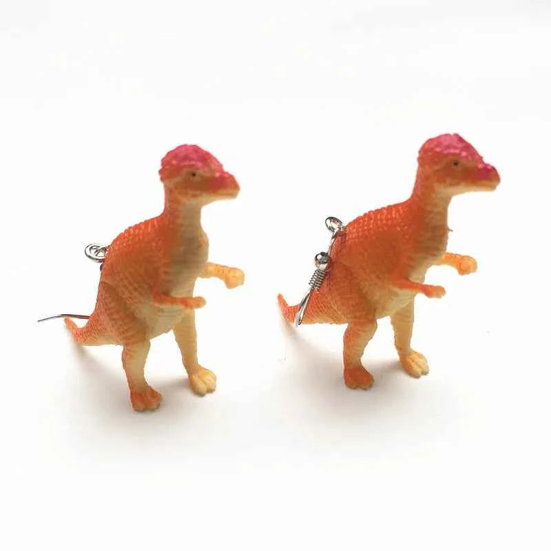 Donarsei Funny 3D Dinosaur Resin Drop Earrings For Women Cute Handmade Animal Dinosaur Dangle Earrings Gift