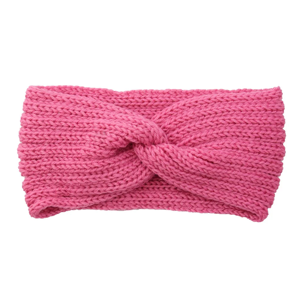 Wool Knitted Knot Cross Headband for Women Autumn Winter Bow Elastic Hairbands Girls Hair Accessories Headwear Hair Bands New - NamafadStore